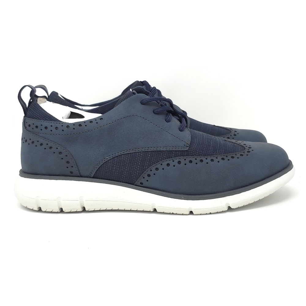 Nunn Bush Stance Knit Wingtip Oxford Navy Multi Walking Shoes 10.5M - Picture 3 of 7